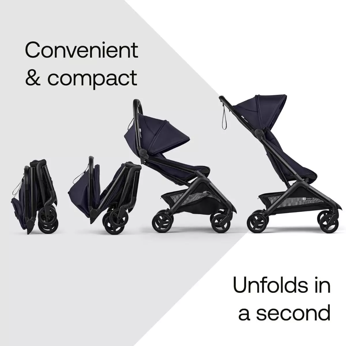 Bugaboo Butterfly 2 Stroller Black Chassis / Deep Indigo - Kereta Dorong Bayi