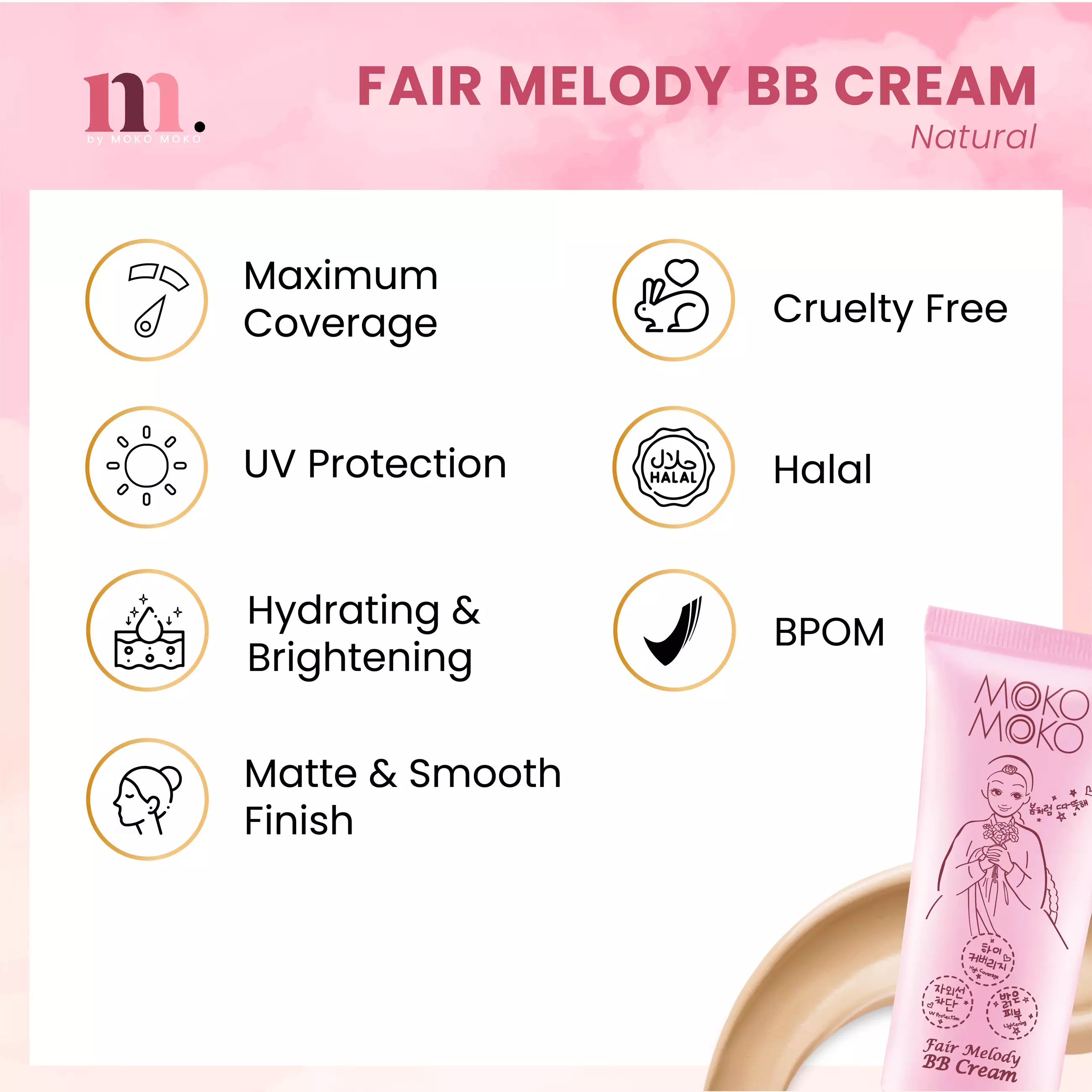 Moko Moko Fair Melody BB Cream - Natural