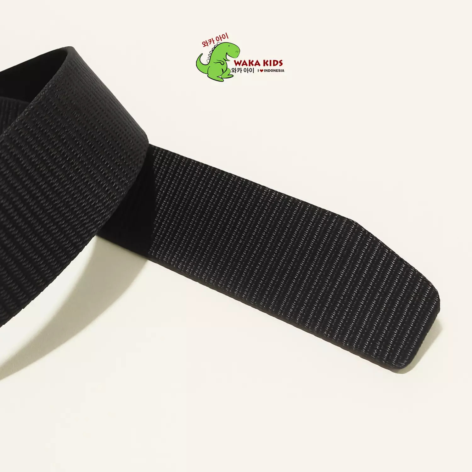 Wakakids Ikat Pinggang Pria Dewasa Nylon Canvas Sabuk Gesper Casual Kepala Besi Polos GP14 Vench Hitam