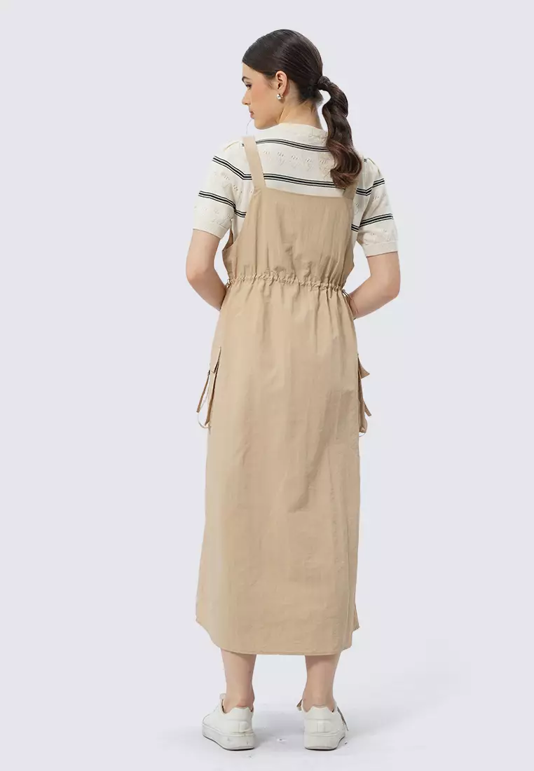 Overall Midi Dress TAUPE