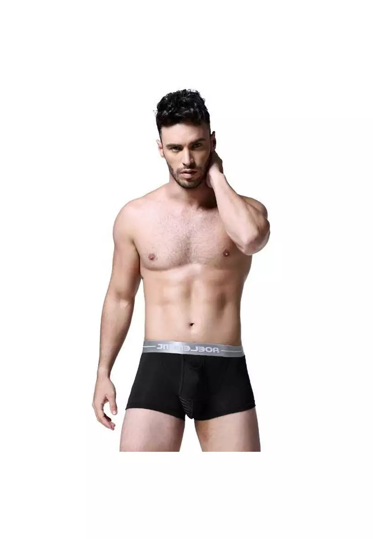 Immanuel Celana Dalam Boxer Brief Pria Size XXXXL Desain Comfortable Material Polyester ORIGINAL - Black