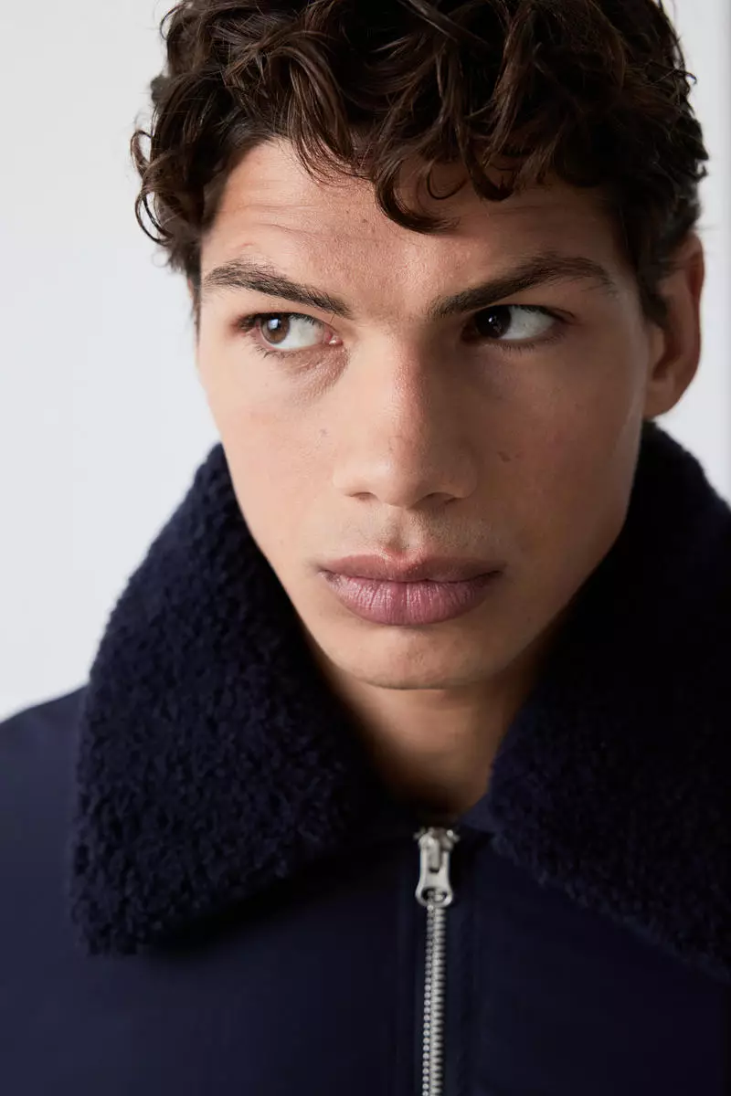 Regular Fit Collared bomber jacket