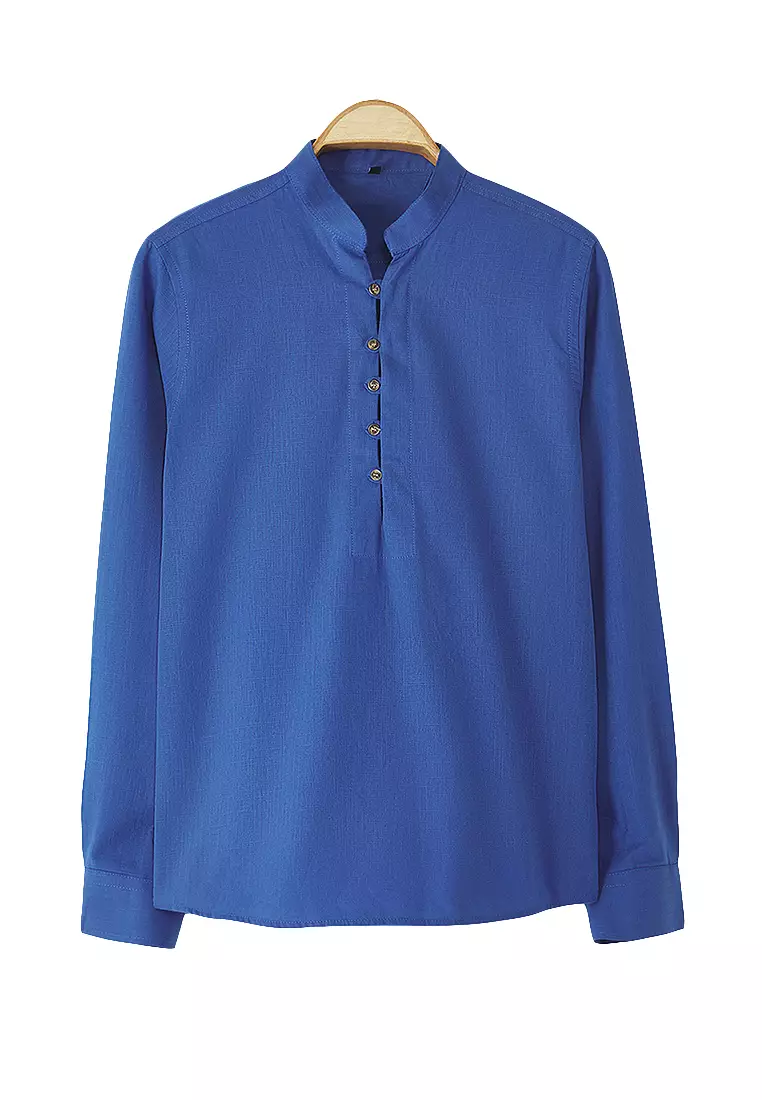 Judge Collar Half Buttoned Shirt