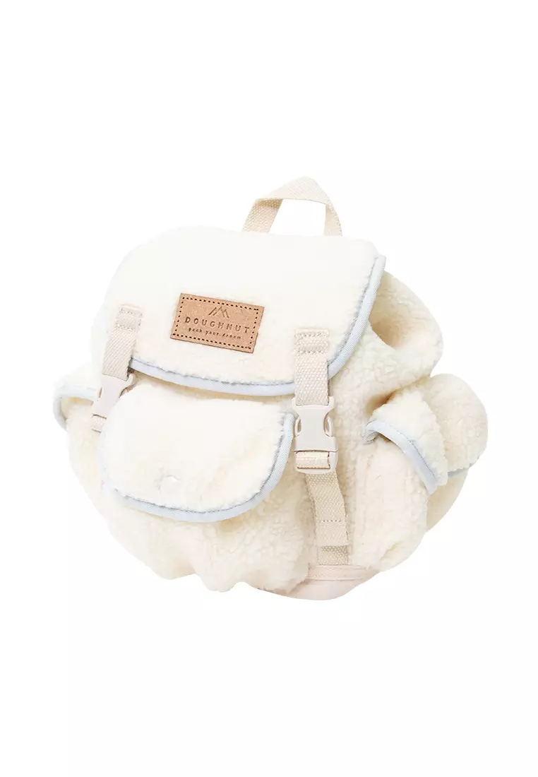 White fluffy sale backpack