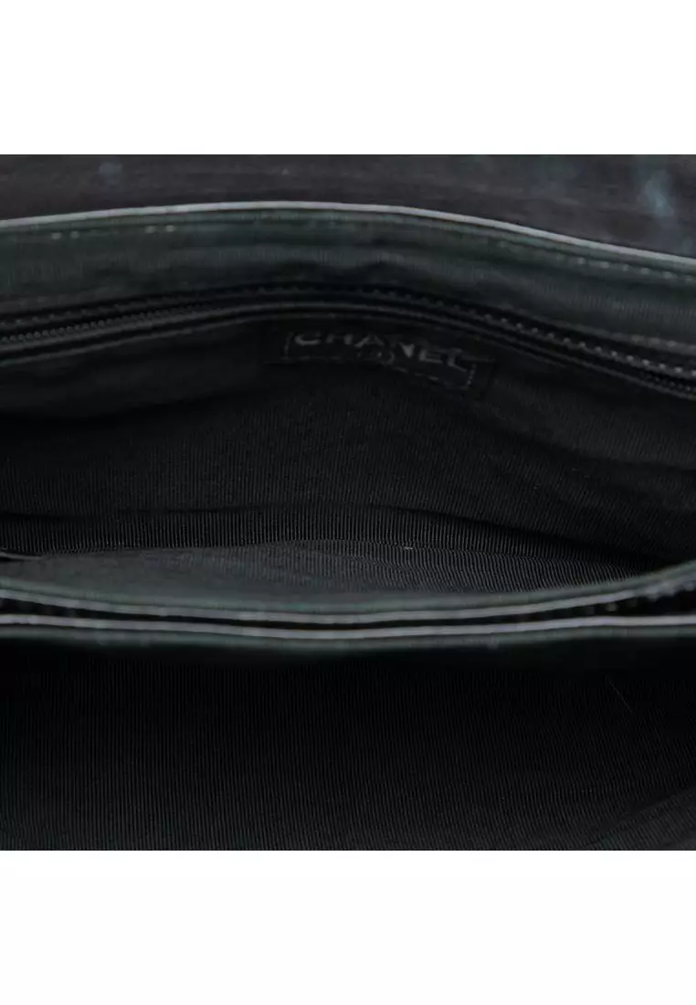 Pre-Loved Chanel Chocolate Bar Patent Digital Flap