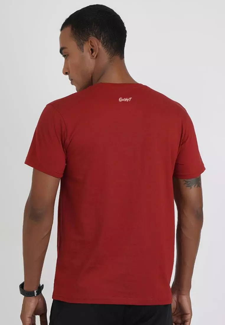 Game Action Graphic Maroon Cotton Short Sleeve Regular Fit T-Shirt