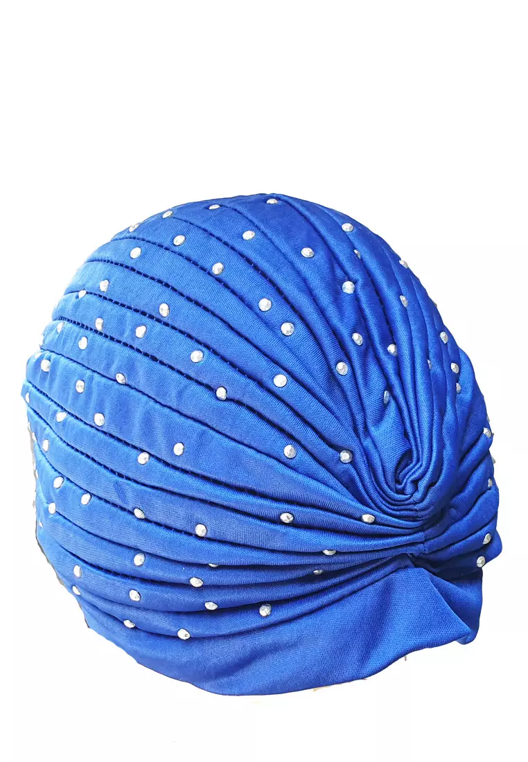 Beaded Turban Royal Blue