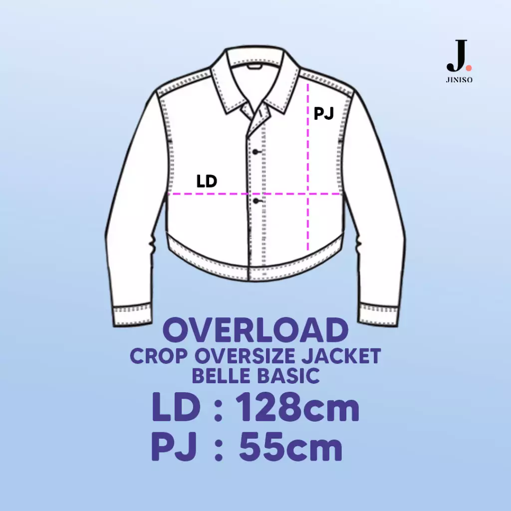 Jaket Crop Jeans Oversize Belle Basic Blue Acid