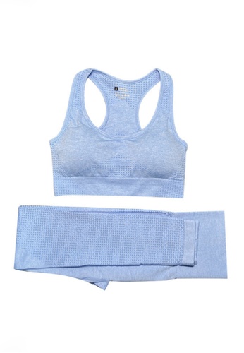 Twenty Eight Shoes blue VANSA Vest Long Leggings Yoga Fitness Set  VPW-Y009L 03546AABC616A7GS_1