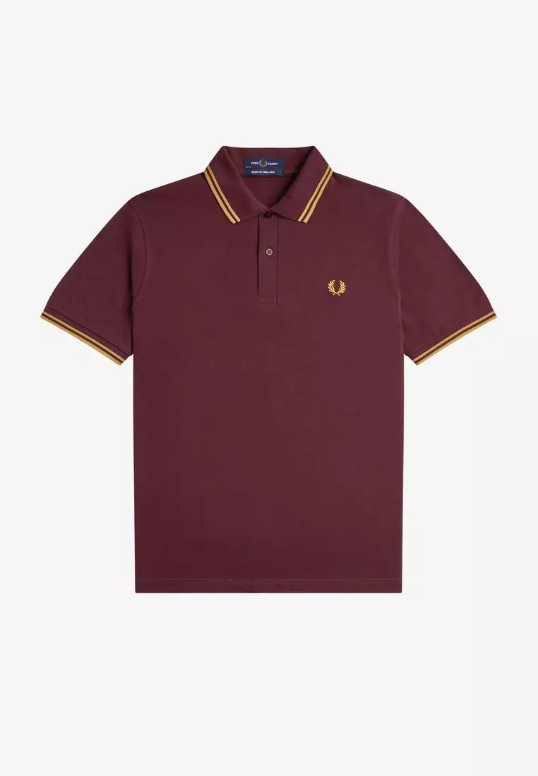 ■FRED PERRY■ M2 Single Tip Fred Perry Shirt Oxblood Honeyc Buy Fred Perry Fred Perry M2 Single Tipped Fred Perry Shirt