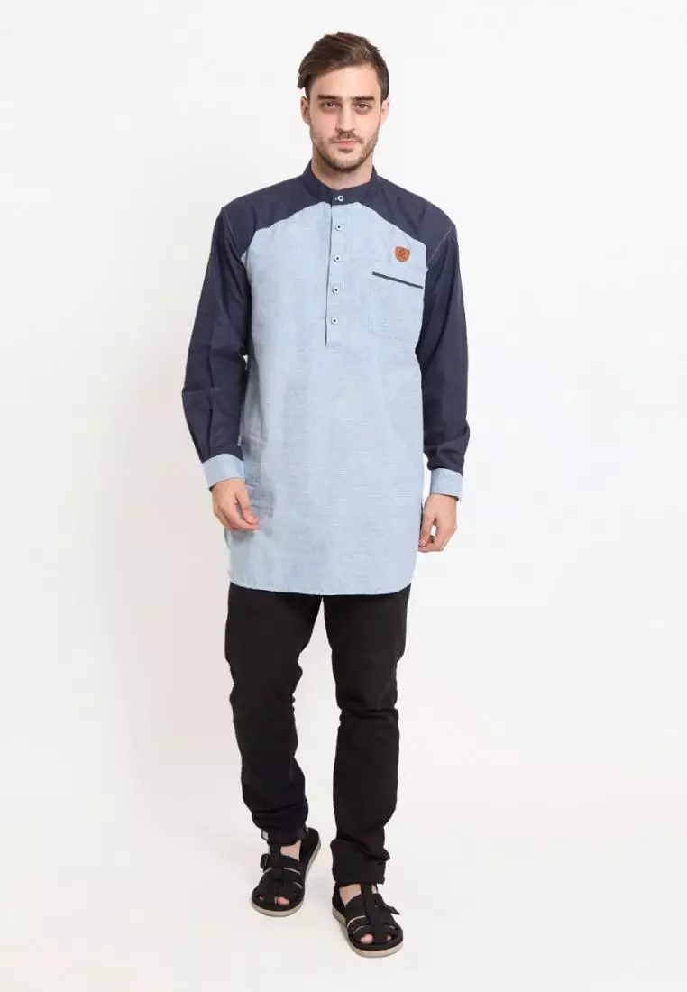 Zayidan Baju Koko Gamis Muslim Pria Zahir - Bluesky