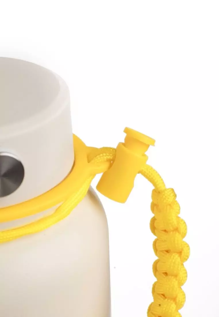 Crossing Paracord Bottle Carrier Strap with Carabiner - Yellow
