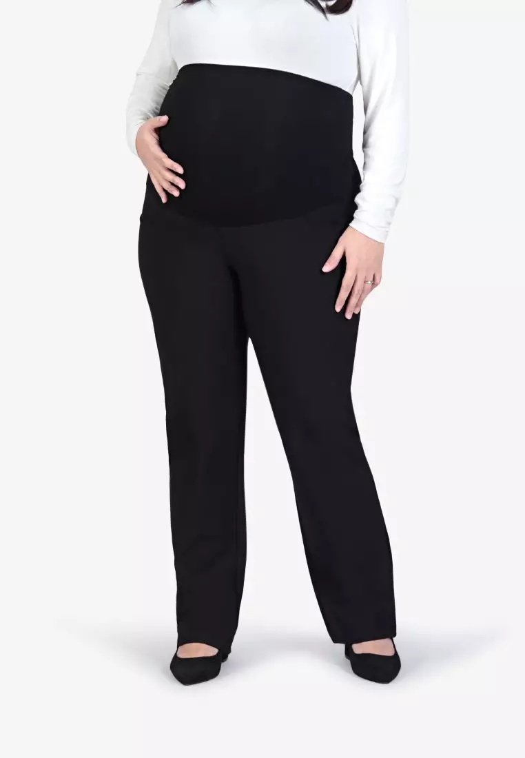 Plus size maternity hotsell black work pants