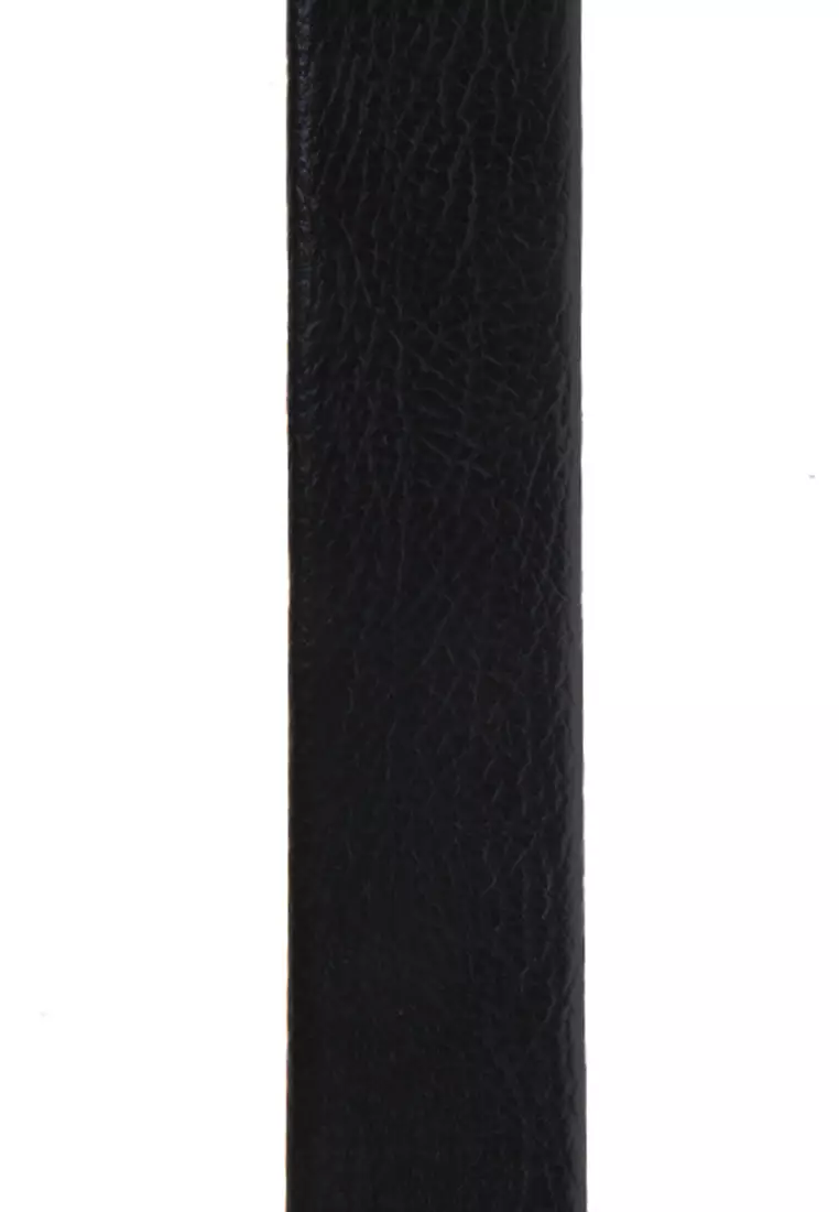 Nuby Tali Ikat Pinggang Gesper Unisex Material Kulit Pola Buffalo Desain Elegan ORIGINAL - Black