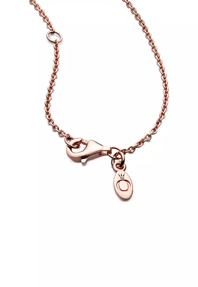 Rose gold necklace chain pandora on sale