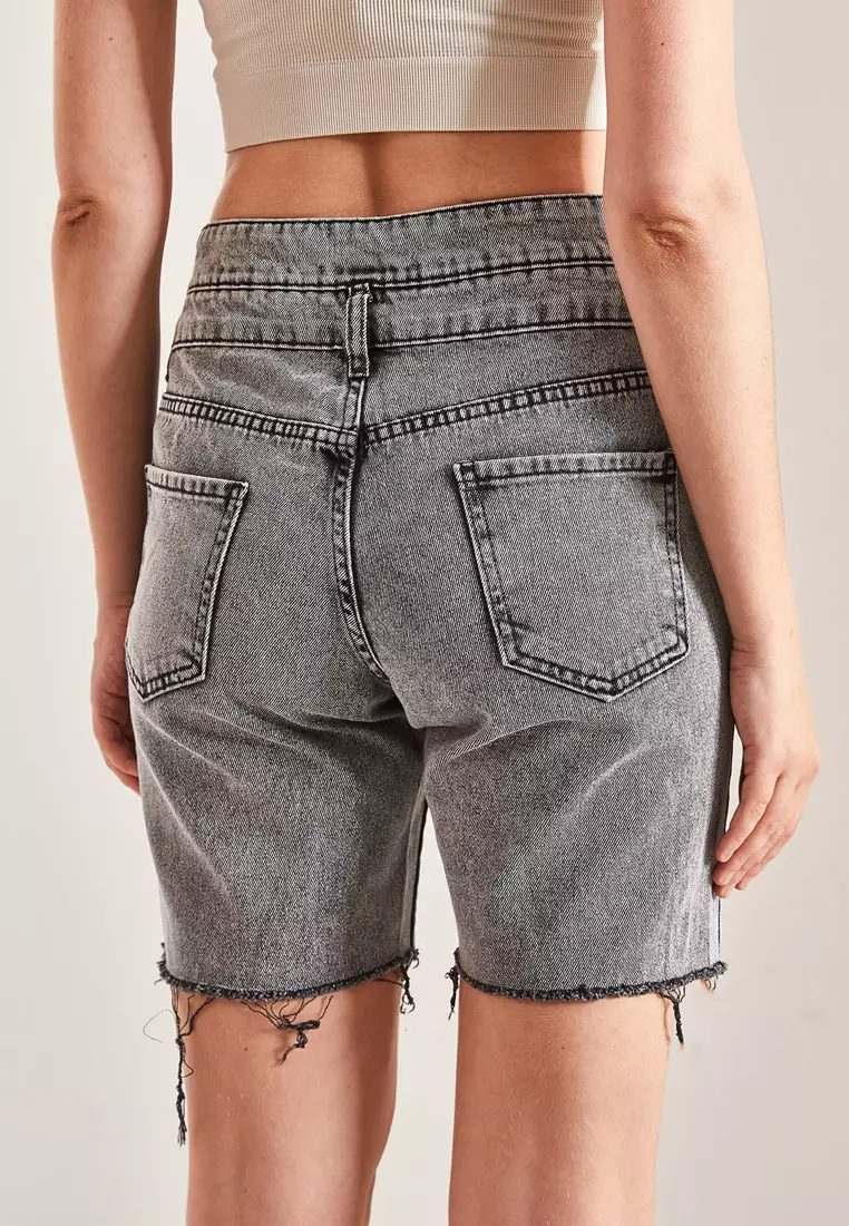Double Waisted Denim Shorts