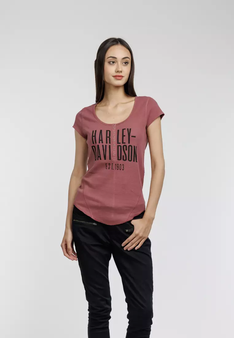 Harley-Davidson Cali Henley Knit Top