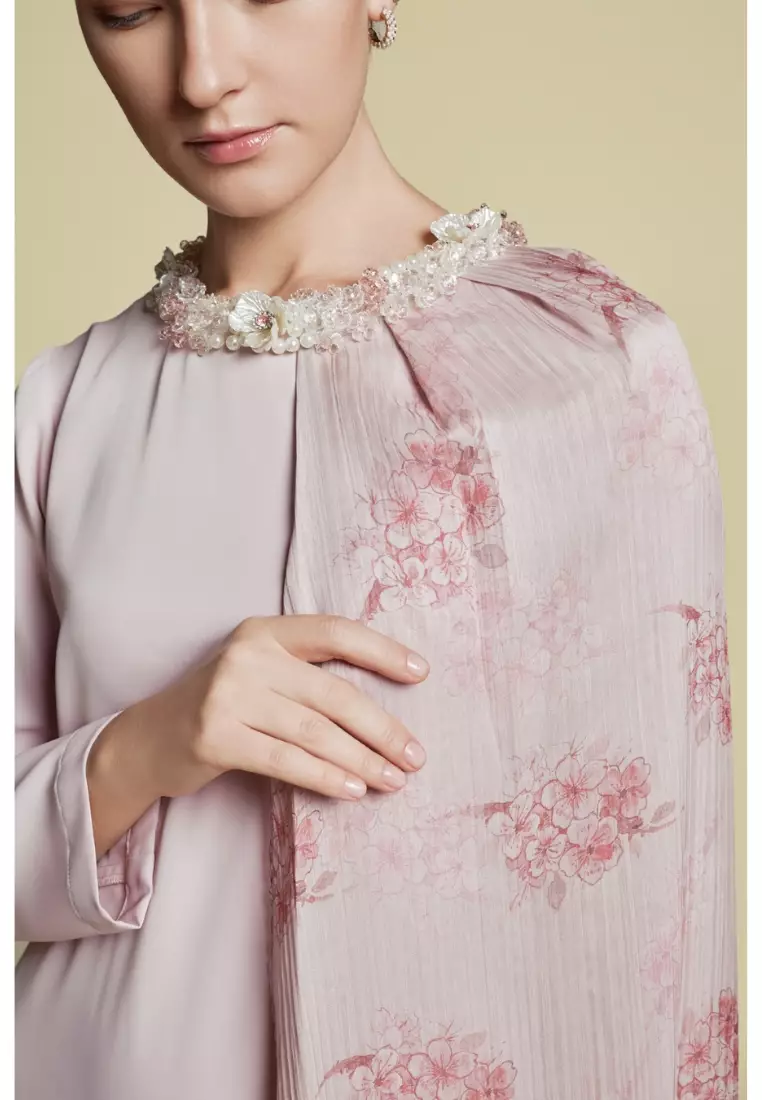 Asymmetrical Side Cape Kaftan in Silk