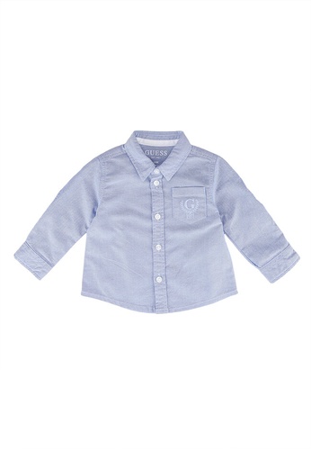 GUESS blue Cotton Shirt 378CEKA9DE2566GS_1
