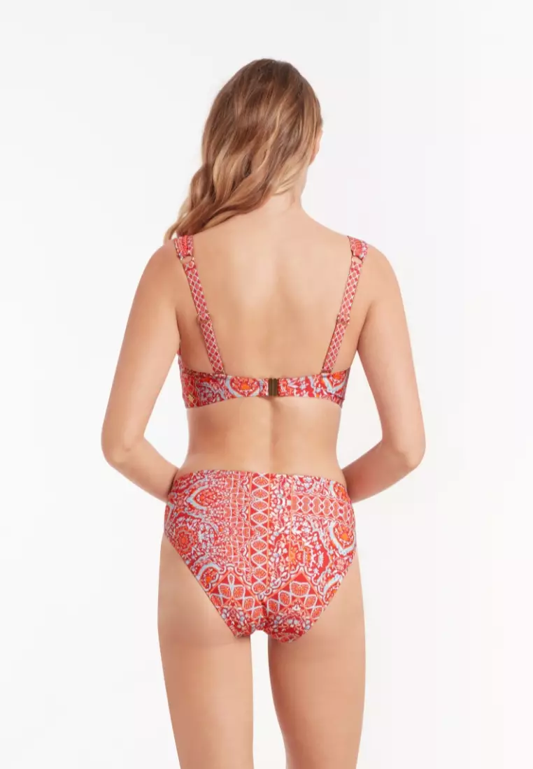 Inner Peace Spiced Coral Plus Cup Tied Front Bikini Top