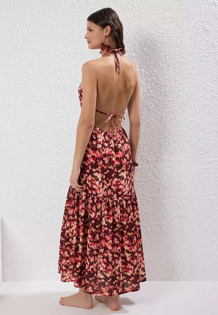 Buy Trendyol Batik Patterned Maxi Woven Accessory Beach Dress  TBESS25EL00081 Online | ZALORA Malaysia