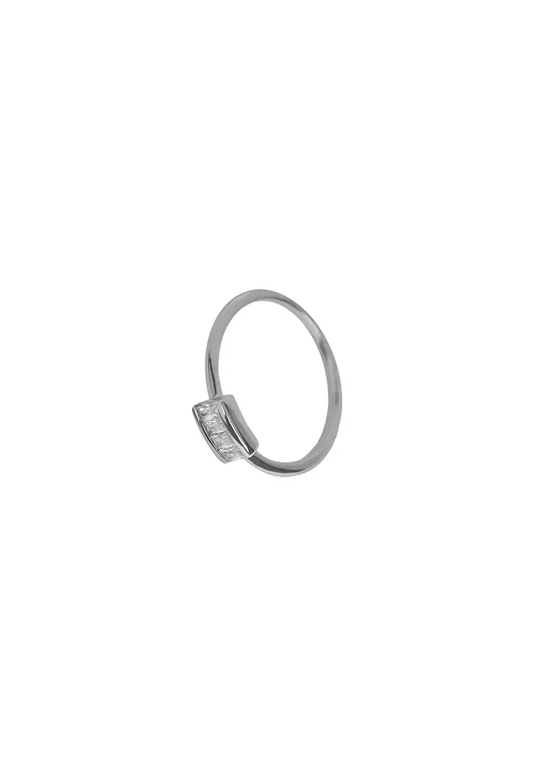 Sterling Silver Square Bar Ring