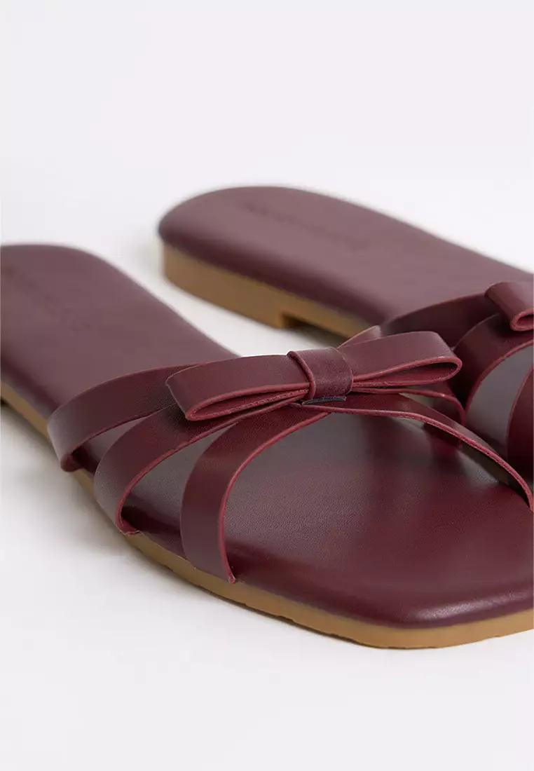 Women's Leather Bow Sandals