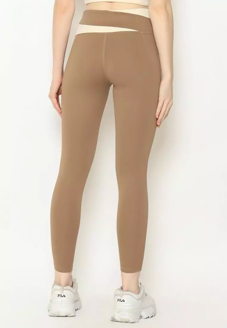 Fitwear - Legging Panjang Olahraga Wanita 2TONE MINJI SEAMLESS -  CARAMEL PJ