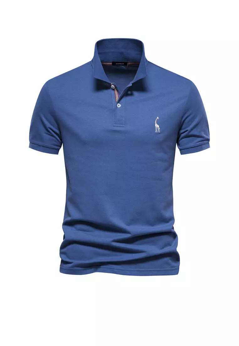 Buy Twenty Eight Shoes Solid Color Deer Embroidered Polo Shirt AX