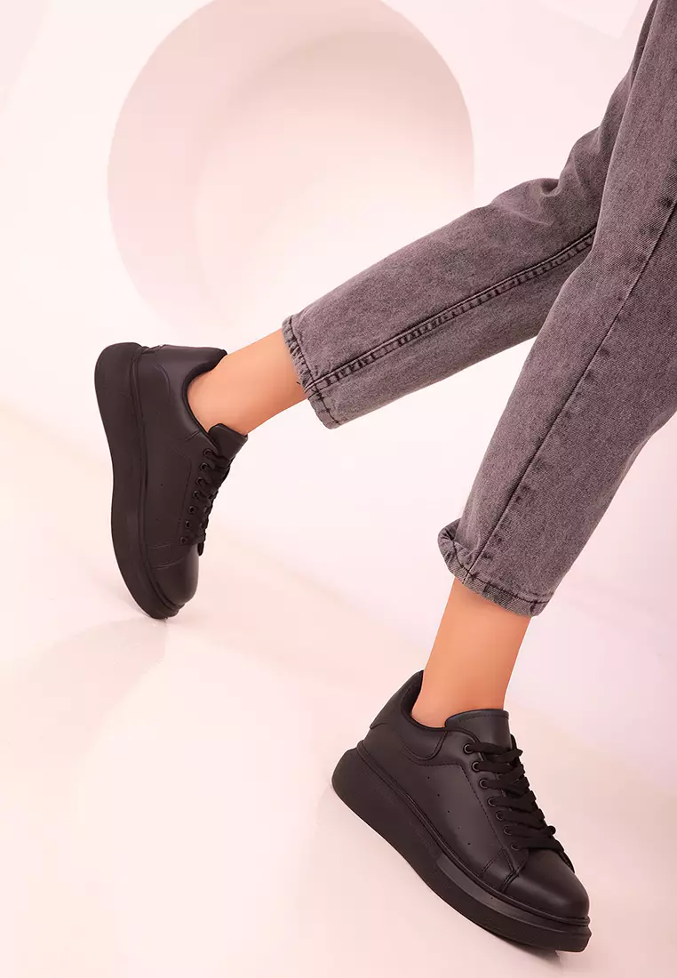 Leather-Look Sneakers