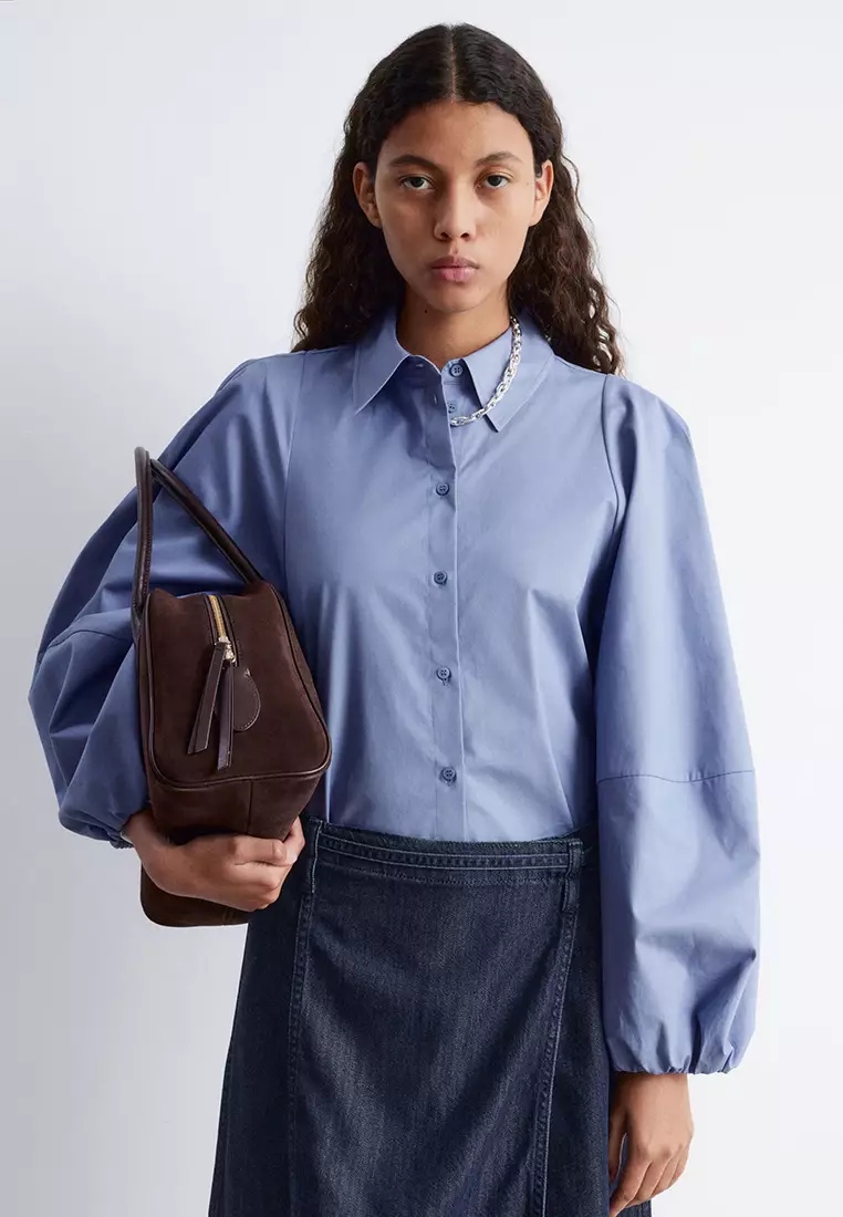 Voluminous Balloon-Sleeved Blouse