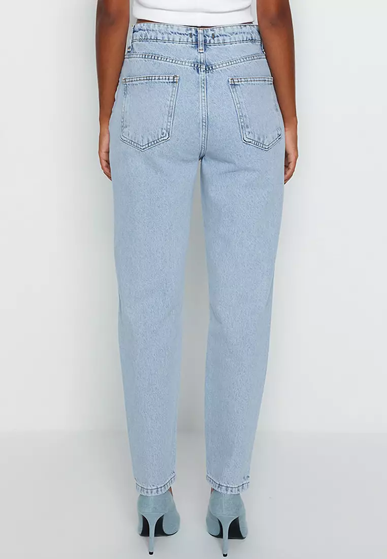 Buy Trendyol High Waist Mom Jeans Online ZALORA Malaysia