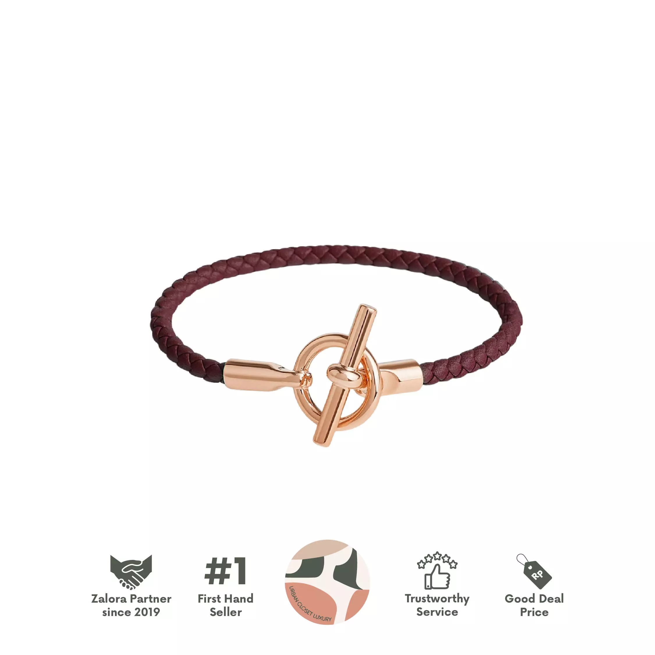 Jual Hermes Glenan Bracelet Bordeaux Original 2025 ZALORA