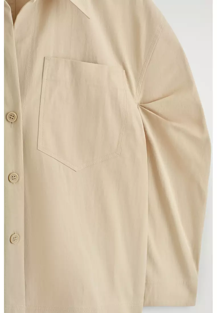 CURVED-SLEEVE COTTON SHIRT