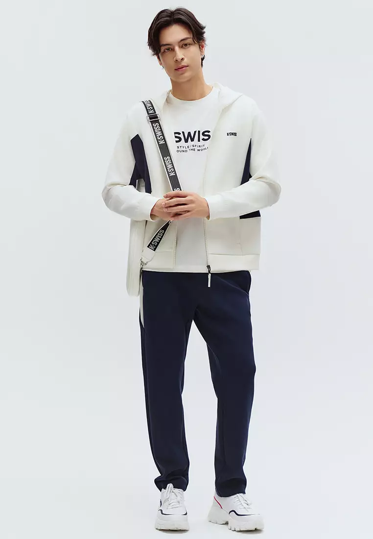 男裝 K-SWISS LOGO BLOCKCORE 拼色連帽外套