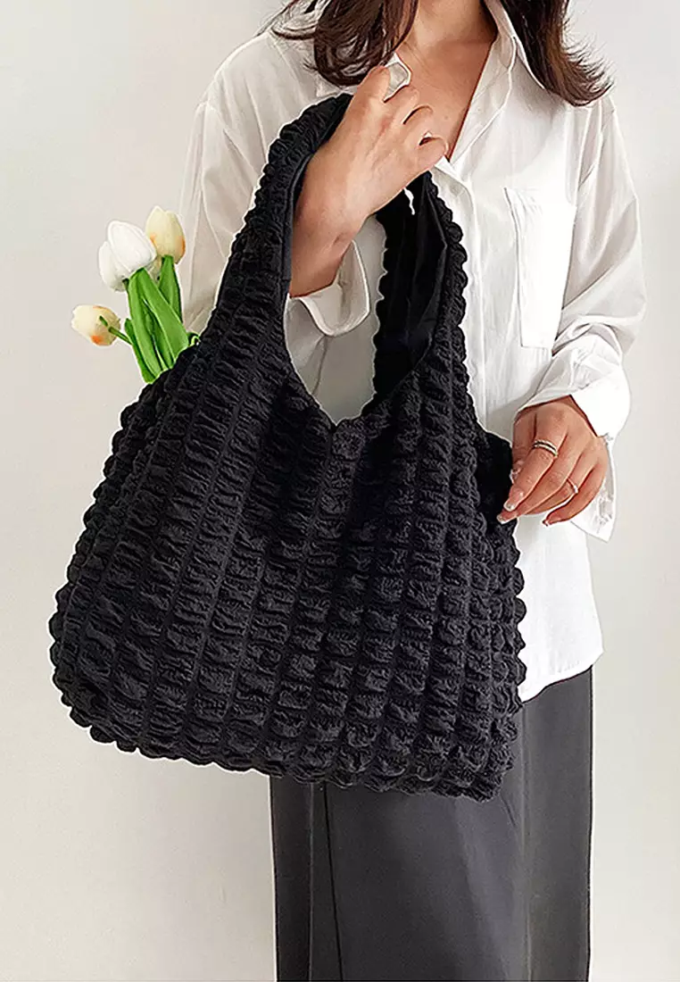 Wakakids Tas Wanita Bahu Shoulder Bag Tote Bag Puffy Foam Korean Style Venrc Hitam