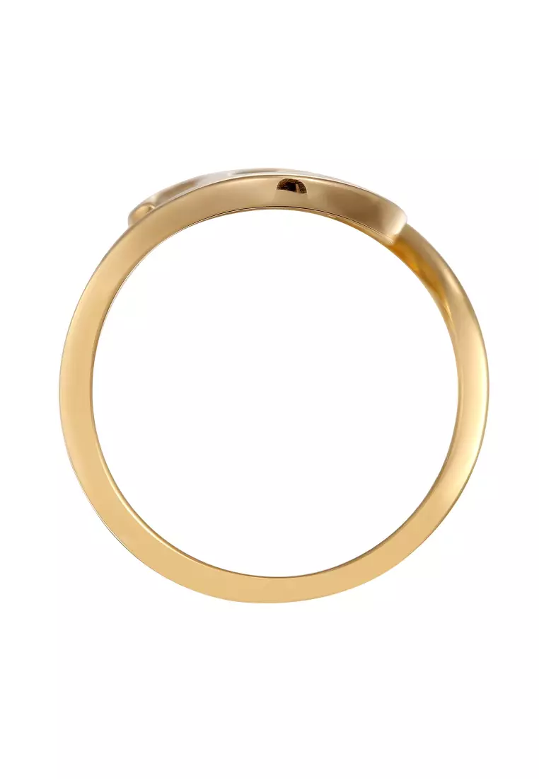 Cincin Perhiasan Perak 925 Wanita Spiral Gold Plated
