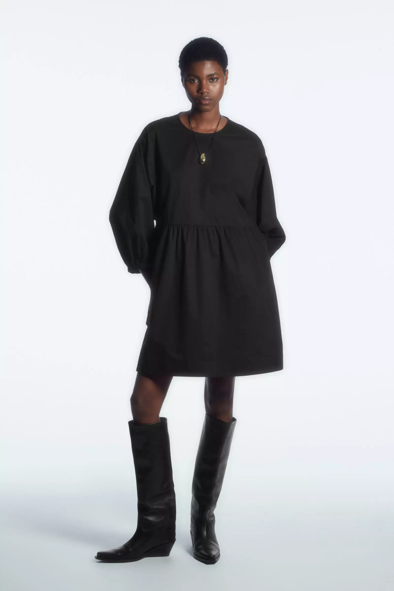 Open-Back Tunic Mini Dress