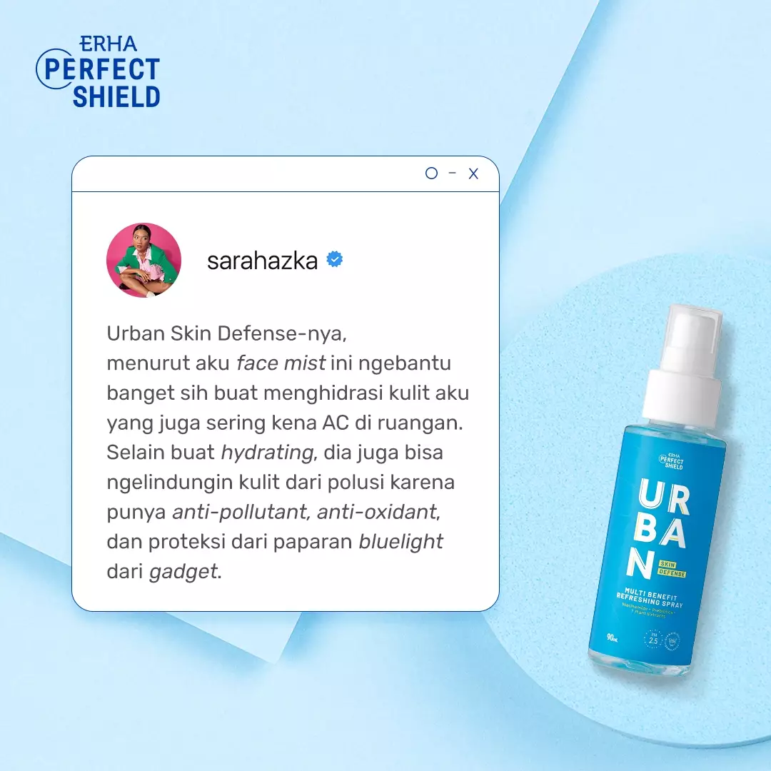ERHA PERFECT SHIELD URBAN SKIN DEFENSE Multi Benefit Refreshing Spray