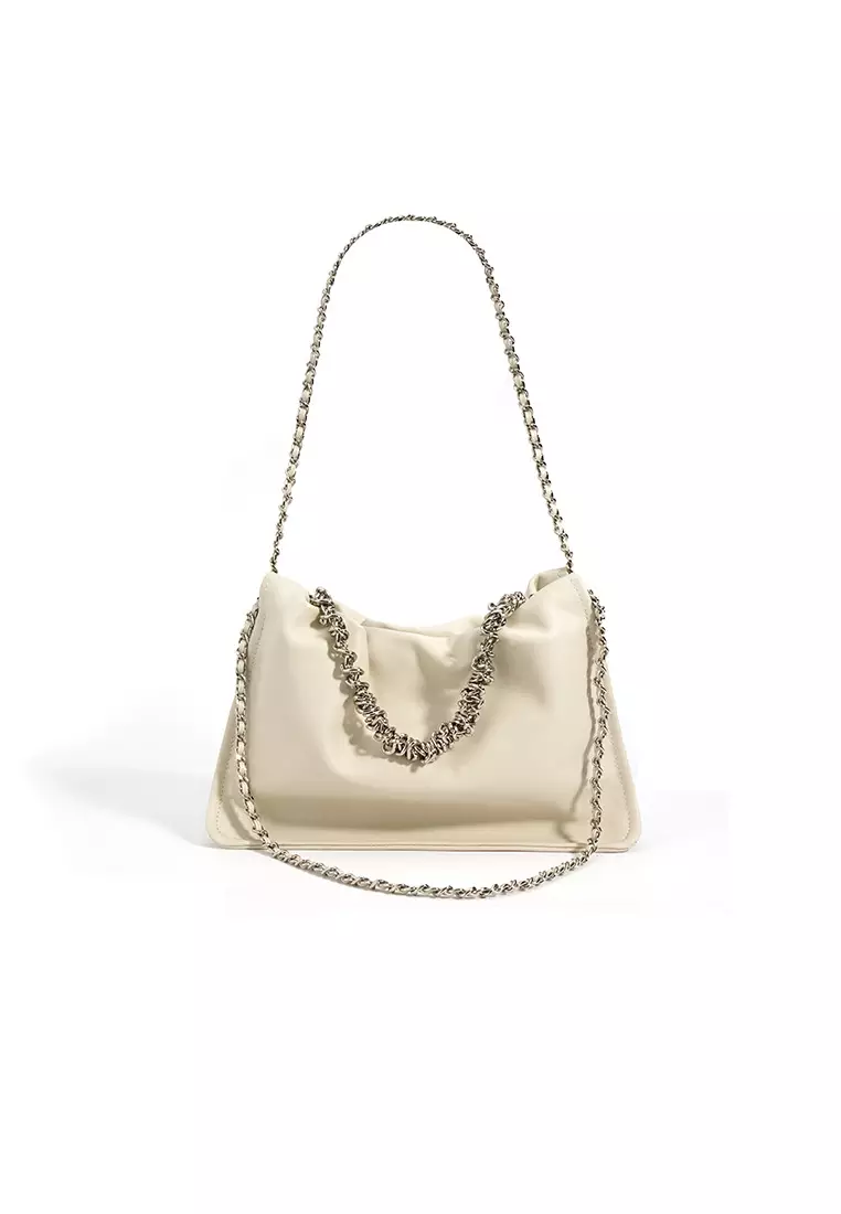 White soft deals leather handbag