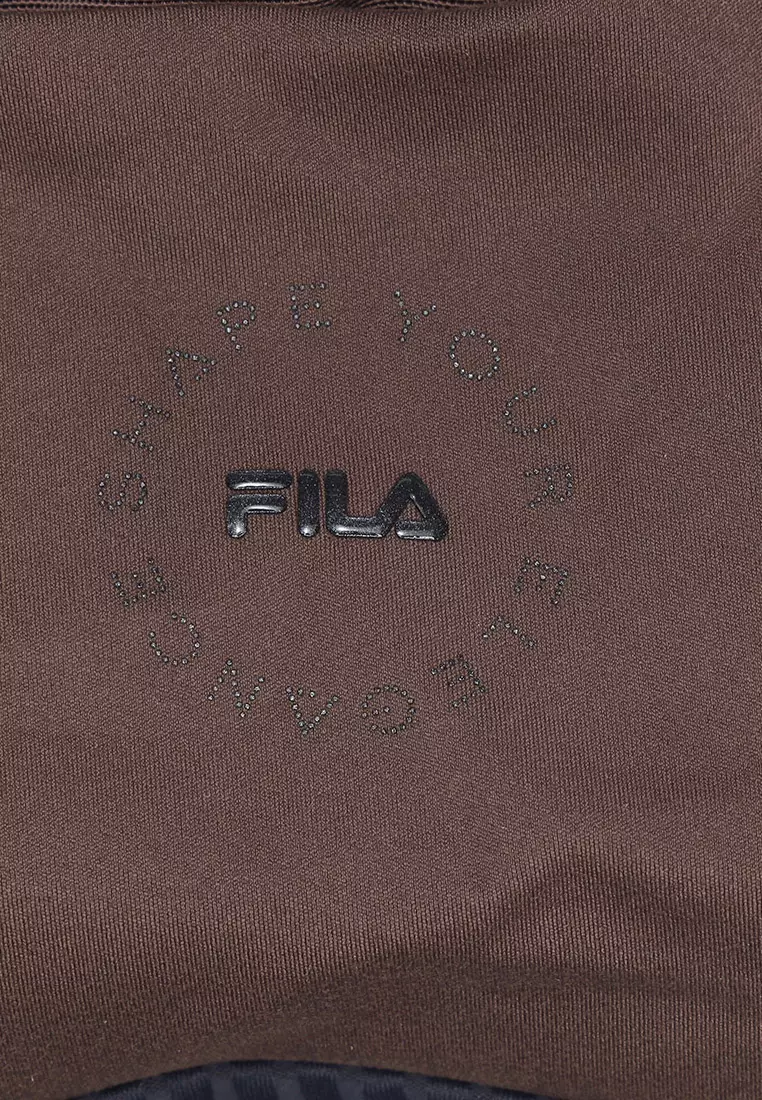 FILA CORE FILA-FIT ATHLETICS FITNESS Women's Sports Bra in Brown