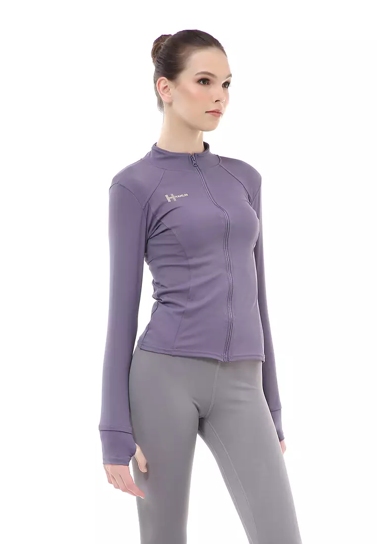 Mikayla Jaket Olahraga Wanita Lengan Panjang Sportwear Stylish Material Polyester ORIGINAL - Purple