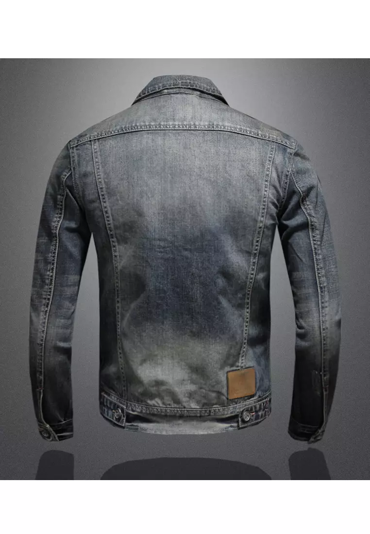 修身牛仔機車夾克 MJY-N1214-1