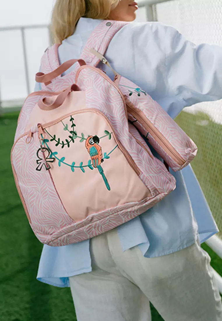 Okiedog Trek Jungle Parrot Pink - Diaper bag tas bayi ransel