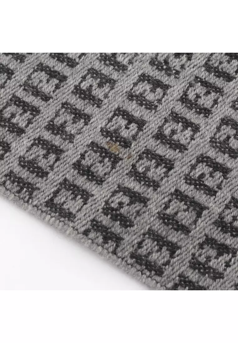 Pre-Loved Fendi FF pattern Scarf wool gray black