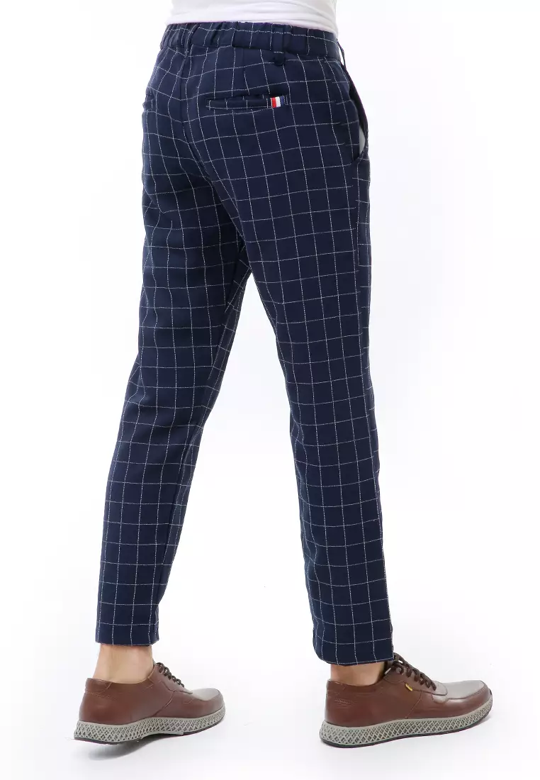 Locko Long Pants Formal Pria Celana Panjang Kerja Slim Fit Material Cotton ORIGINAL - Navy