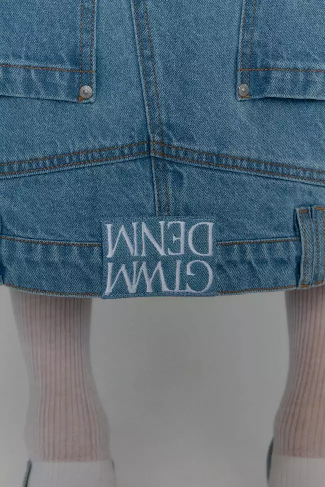 Up Side Down Denim Maxi Skirt