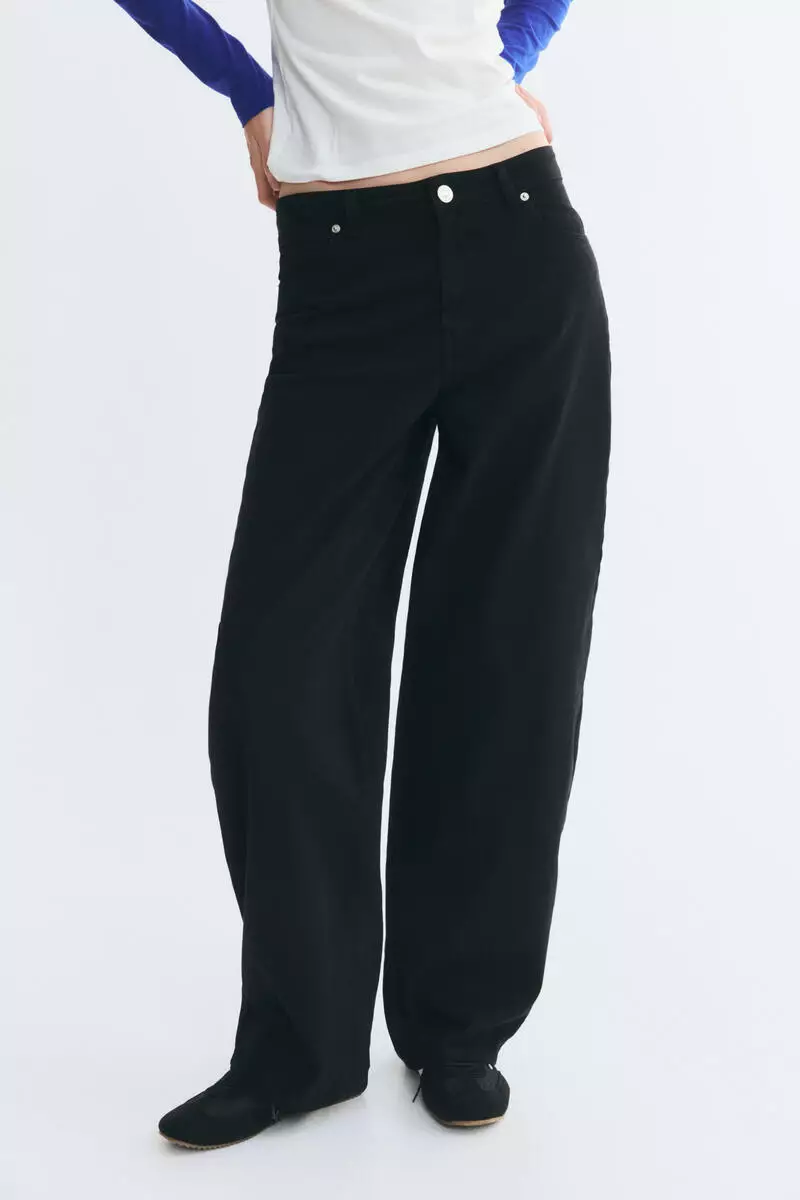 Twill barrel trousers