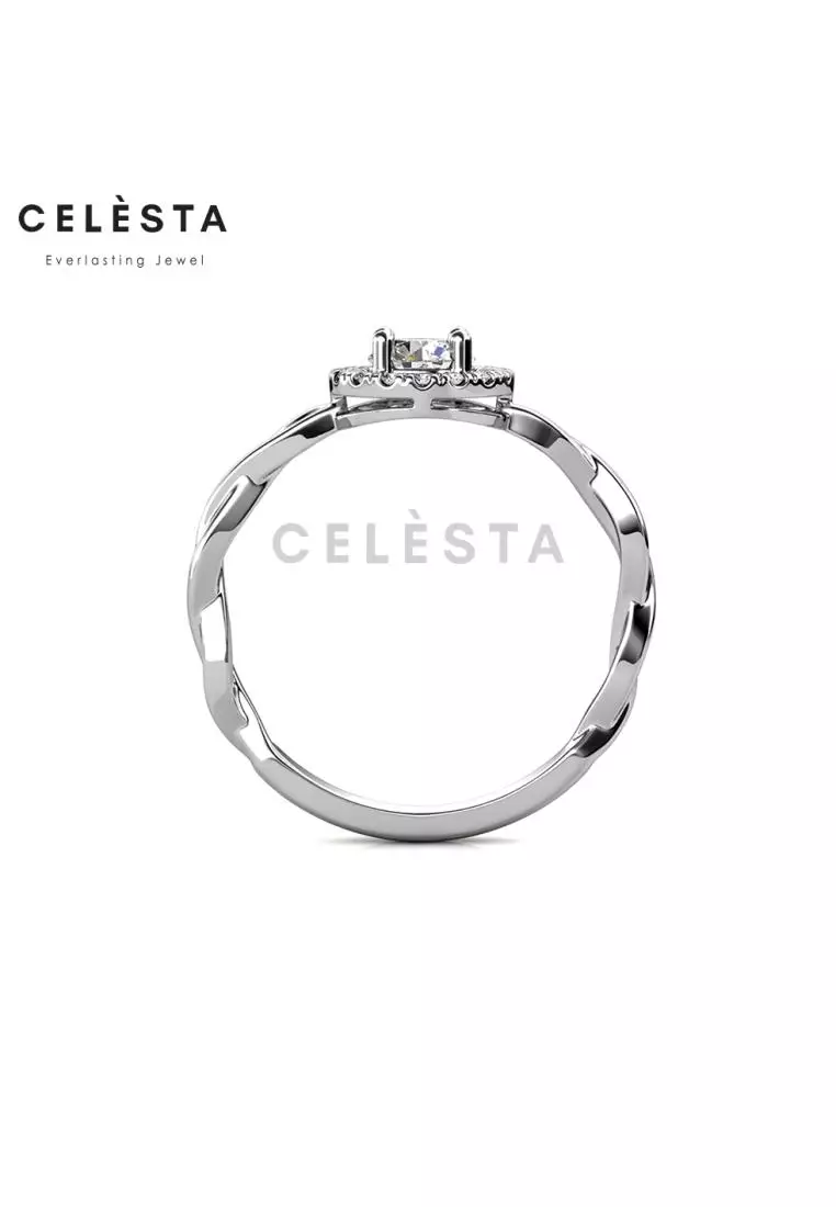 Berlian Moissanite Princess Eleonore Ring [GRA CERTIFICATE MOISSANITE DIAMOND] - Cincin Moissanite Diamond 0,3 CT 925 Silver Celesta by Her Jewellery