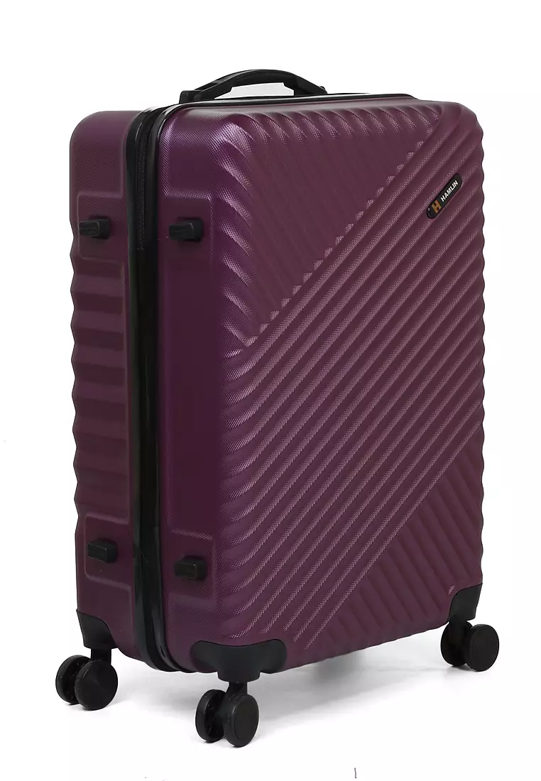 Austin Koper Unisex Size 24 Inch Travel Bag Large Compartment Material Fiber ABS ORIGINAL - Purple